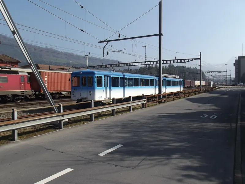 Rigi train by Arth-Goldau station (2014-03-13 11:09:33)
