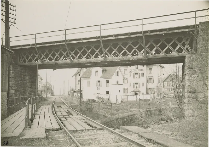 Arth-Goldau, Aabachbrücke und altes Trassee der Arth-Rigi-Talbahn (before 1922)
