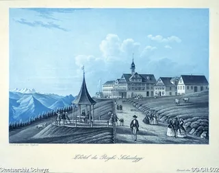 Hotel Rigi Scheidegg mit Aussichtskänzeli (ca. 1860)
