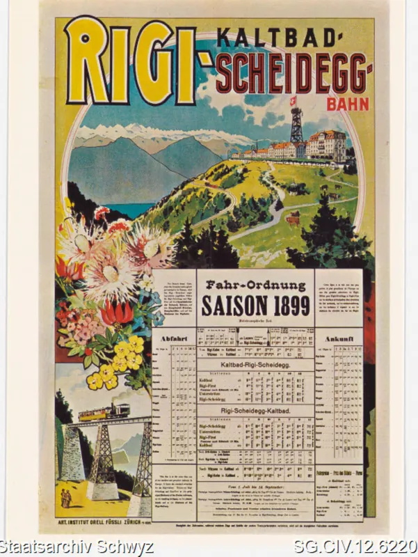 Werbeplakat: Rigi-Scheidegg-Kaltbad-Bahn (1899)