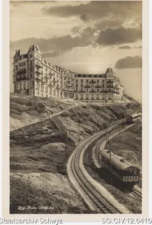 Rigi-Kulm mit Hotel und Arth-Rigi-Bahn (ca. 1929)