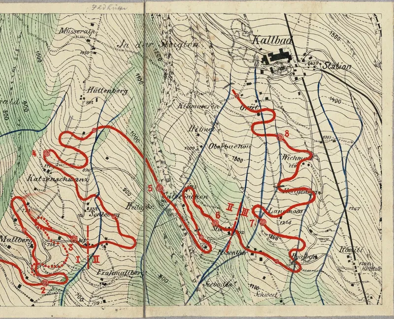 Weggis - Grütalp Strassenprojekt, oberer Abschnitt, 1933
