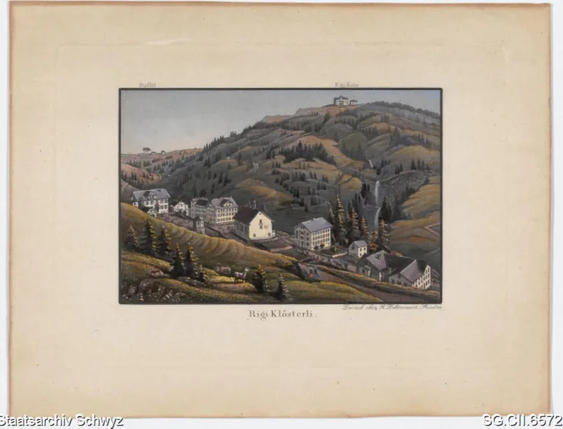 Rigi Klösterli mit Kapelle Maria zum Schnee (ca. 1840)