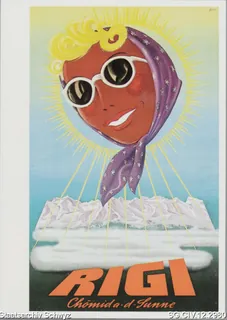 Plakat-Karte für die Rigi-Region: "Rigi, Chömid a-d-Sunne" (keine Angabe)