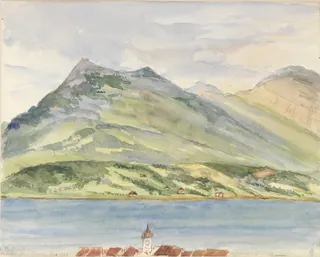 Queen Victoria, Rigi from Pension Wallis, Lucerne (1868) (1868)
