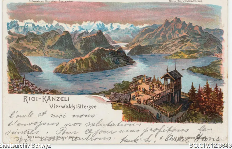 Rigi-Känzeli mit Vierwaldstättersee und die Alpen (1903)