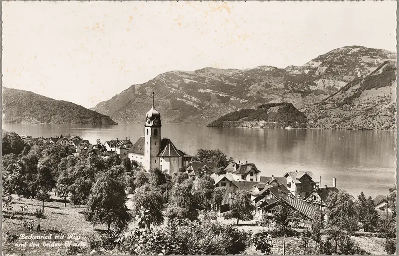 Schwyz, Beckenried with Rigi and the two noses (vor 9.7.1951)