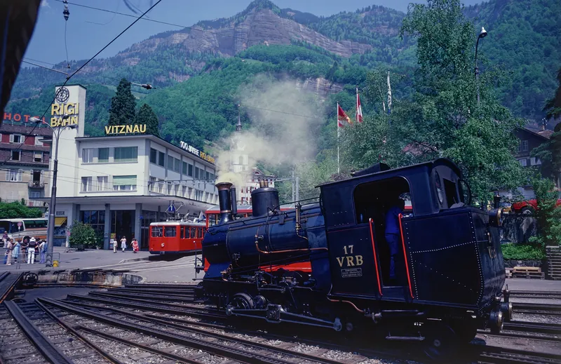 Vitznau, Vitznau-Rigi Railway (VRB), H2/3 Steam Locomotive No. 17 (1975)