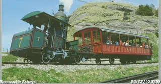 Rigi-Bahn Lok 7 mit Nostalgie Personenwagen B 2 (1871) (keine Angabe)