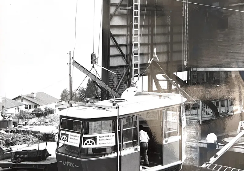 Bau Weggis-Rigi Seilbahn, in Weggis (1967)