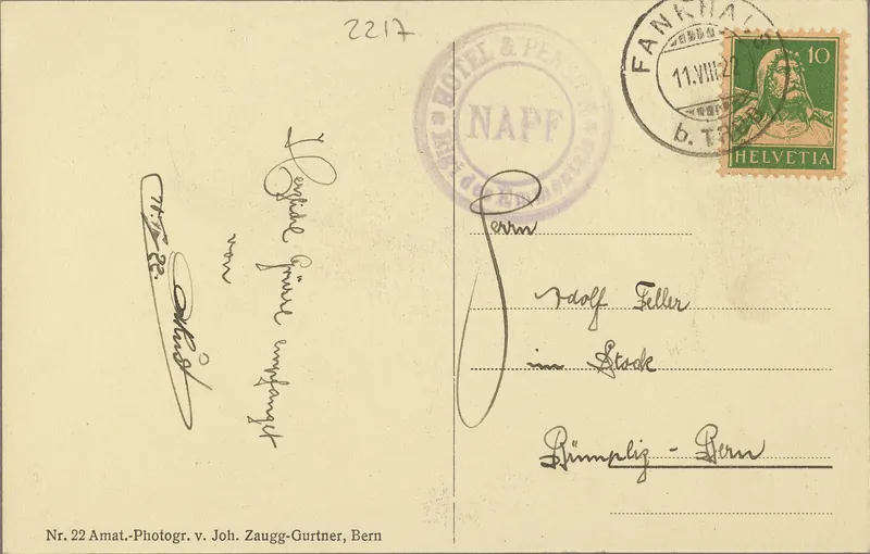 Hotel-Pension Napf, Rigi of the Emmental 1411 m (vor 10.08.1922)