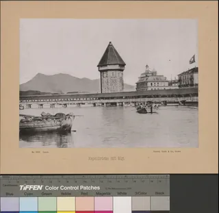 Kapellbrücke mit Rigi. (1886)