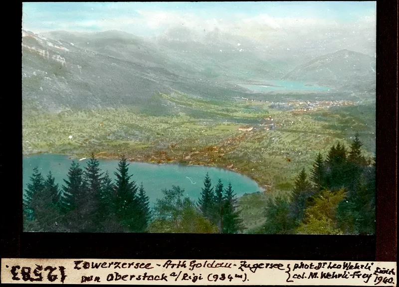 Lowerzersee-Arth Goldau-Zugersee, from Oberstock on the Rigi (984 m) (1940)