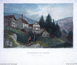 Rigi-Klösterlii mit Kapelle Maria zum Schnee (1850)