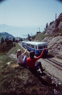 Between the Rigi Staffel and Rigi Kulm stations, Arth-Rigi Railway (08/1971)