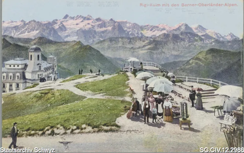 Rigi-Kulm mit Hotel Schreiber und den Berneralpen (keine Angabe)