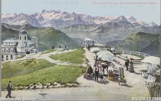 Rigi-Kulm mit Hotel Schreiber und den Berneralpen (keine Angabe)