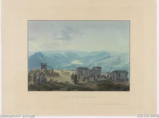 Blick von der Rigi-Kulm gegen Schwyz (ca. 1840 - 1850)