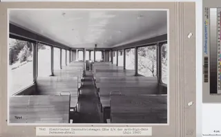 Elektrischer Zahnradtriebwagen CFhe 2/4 der Arth- Rigi -Bahn Personen-Abteil (ca. 1949)