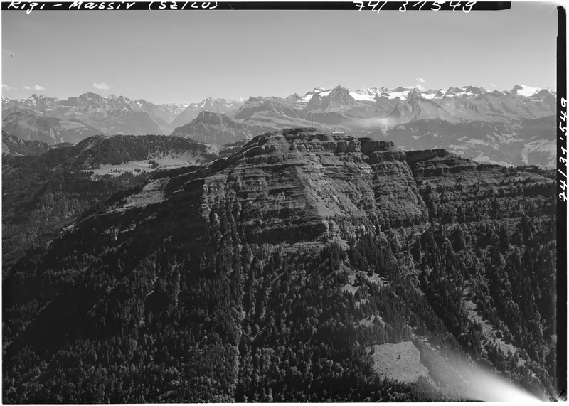 Rigi Massif SZ, LU, overviews and views from different directions (13.08.1974)