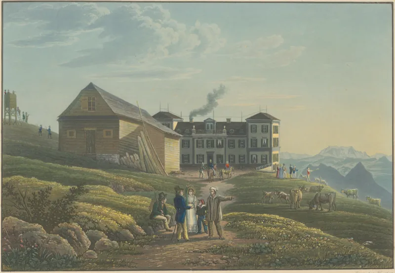 L'auberge du Righi Koulm, Salomon Corrodi, Johannes Hausheer (before 1842)