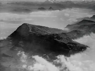 Rigi in sea of fog, Mythen, Glärnisch v. W. from 2800 m (1927)