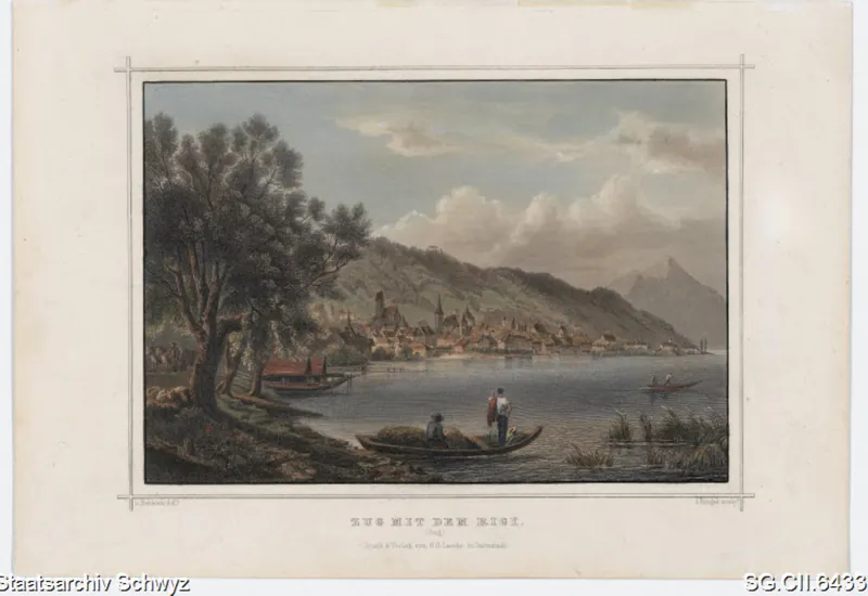 Stadt Zug und die Rigi (ca. 1850)