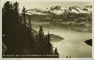Rigi-Känzeli: Blick auf Vierwaldstättersee und Wallenstöcke (1935)