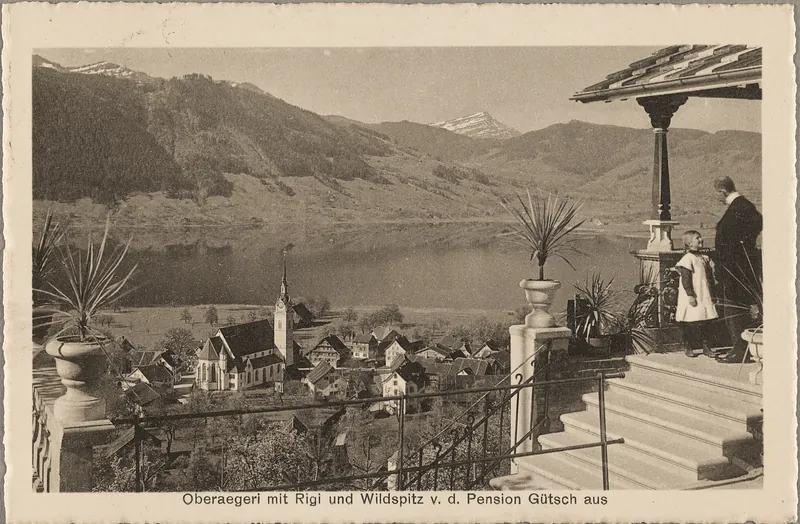 Oberaegeri with Rigi and Wildspitz from the Pension Gütsch (vor 2.10.1919)