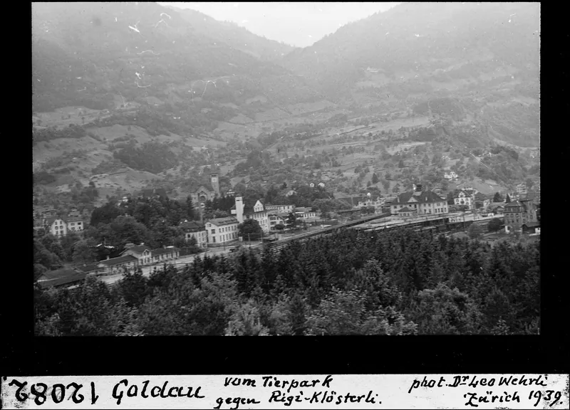 Goldau, from the zoo against Rigi-Klösterli (1939)
