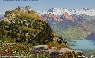 Rigi-Kulm mit Glärnisch und Mythen (1934)