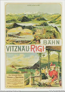 Plakat-Karte: Vitznau Rigi-Bahn 1899 (keine Angabe)