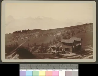 Rigi. Urirothstock mit Station Arth (1886)