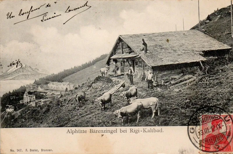 Alphütte Bärenzingel bei Rigi Kaltbad (1912)