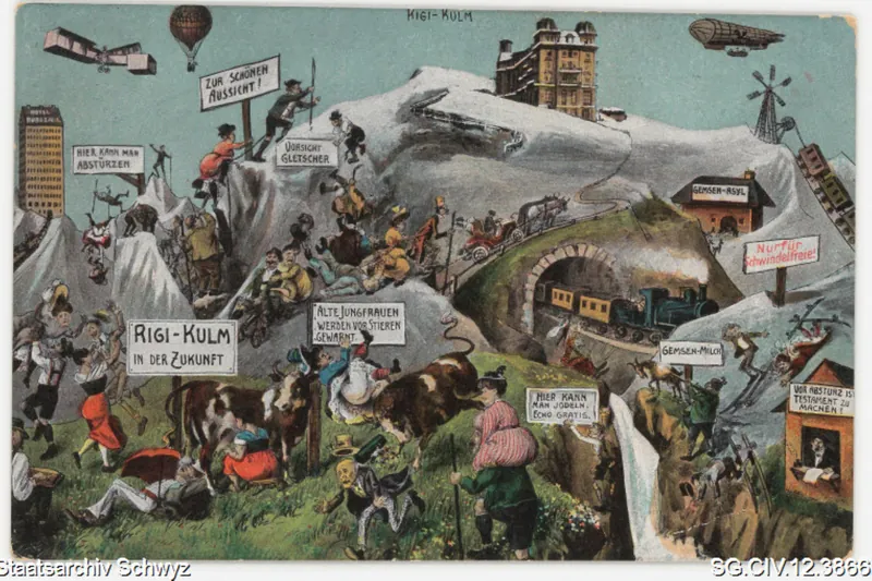 Karikatur-Karte: Rigi-Kulm und Umgebung (keine Angabe)
