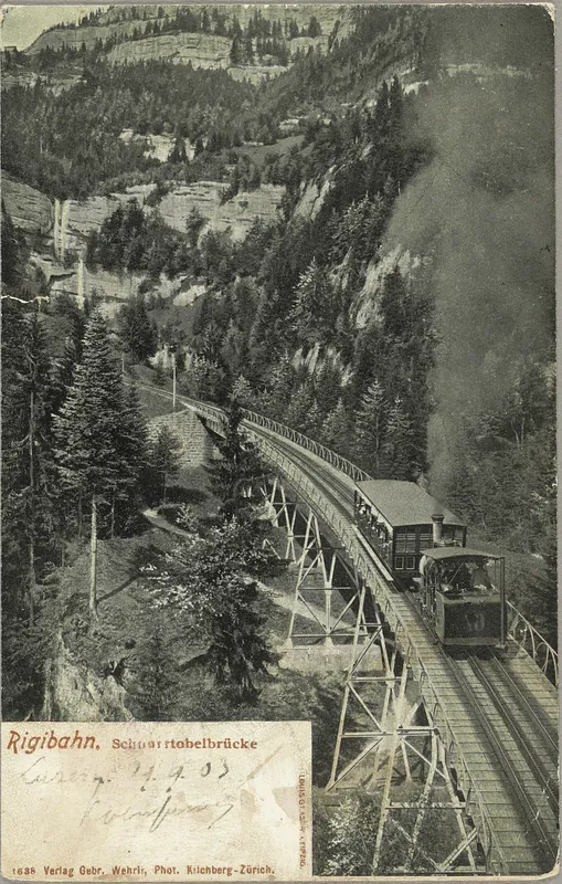 Rigi Railway, Schnurrtobel Bridge[?] (vor 26.09.1903)