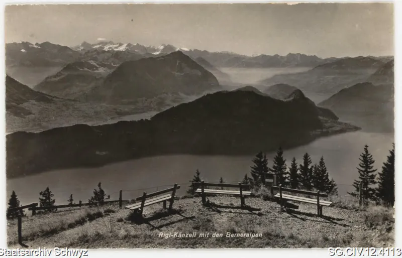 Rigi-Känzeli mit den Berneralpen (1947)