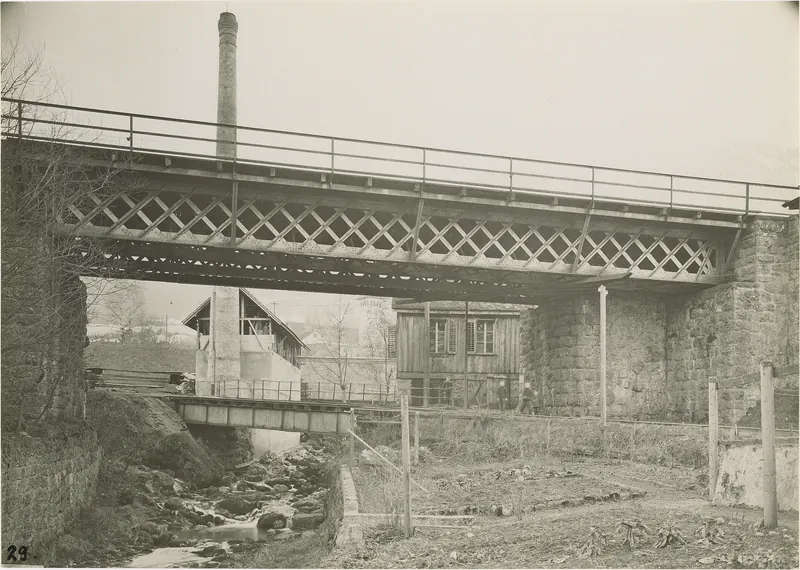 Arth-Goldau, Aabachbrücke und altes Trassee der Arth-Rigi-Talbahn (before 1922)