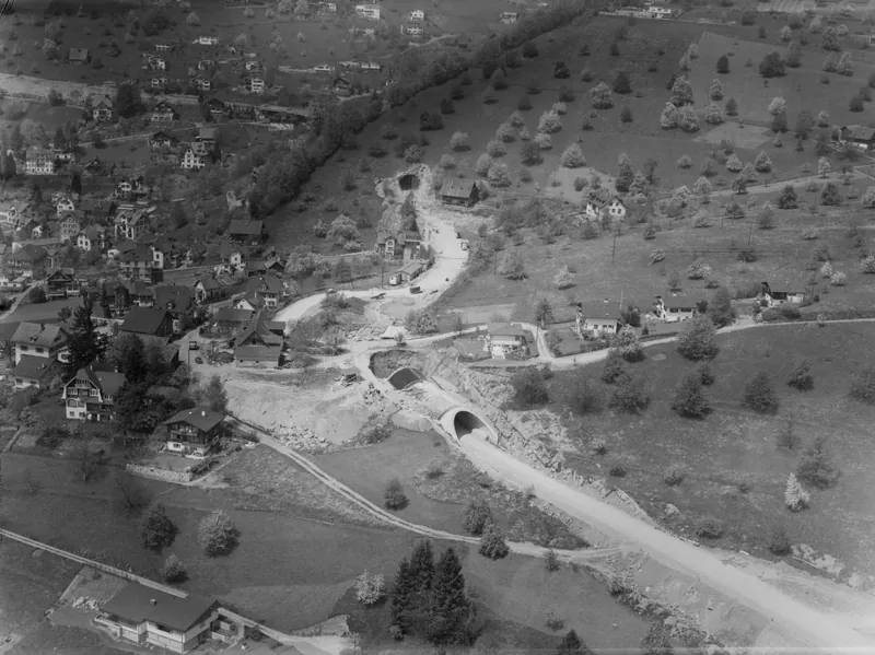 Tunnelbau Weggis, 1961