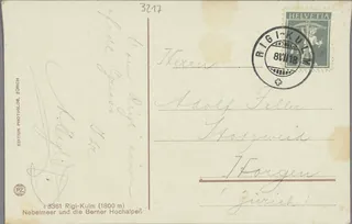Rigi-Kulm, 1800 m, sea of fog and the Bernese High Alps (vor 08.07.1918)