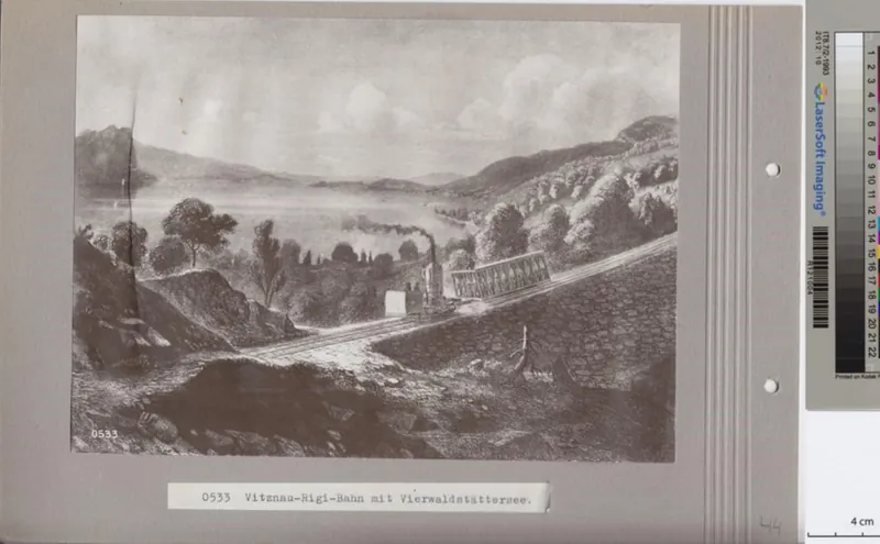 Vitznau- Rigi -Bahn H 1/2 mit Vierwaldstättersee (Reproduktion einer Zeichnung) (s. d. (sine dato))