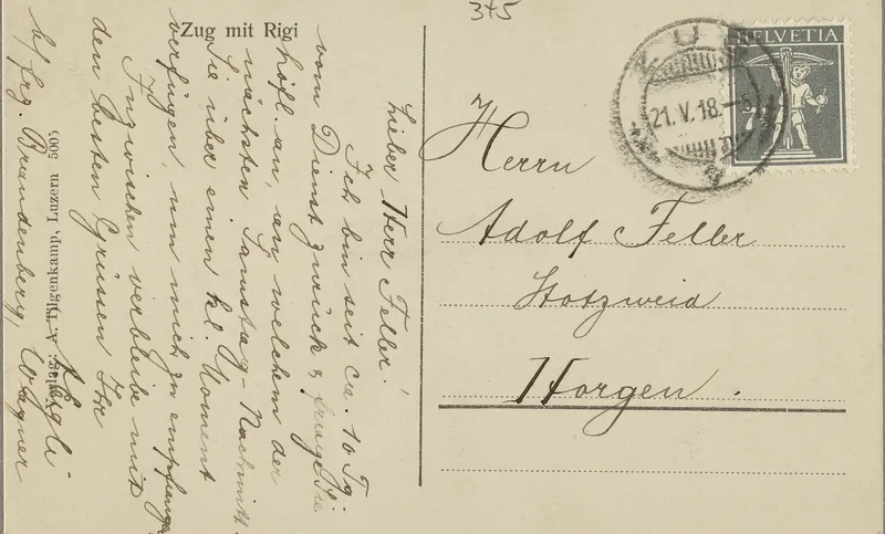 Zug, with Rigi (vor 21.5.1918)