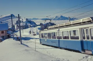 Rigi Line, ARB BDhe 2/4 railcar with Bt control car (1975)