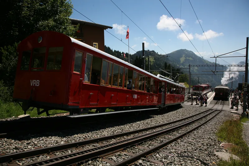 Weggis, Rigi Kaltbad-First, former VRB station, today Rigi Bahnen AG RB, special steam ride (07.08.2016)