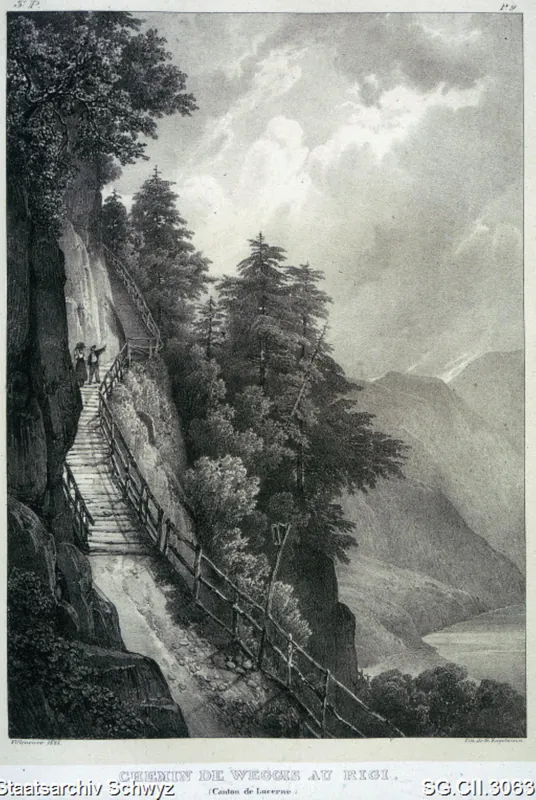 Chemin de Weggis au Rigi, Canton de Lucerne (1825)
