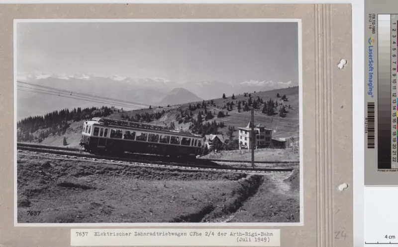Elektrischer Zahnradtriebwagen CFhe 2/4 der Arth- Rigi -Bahn (ca. 1949)