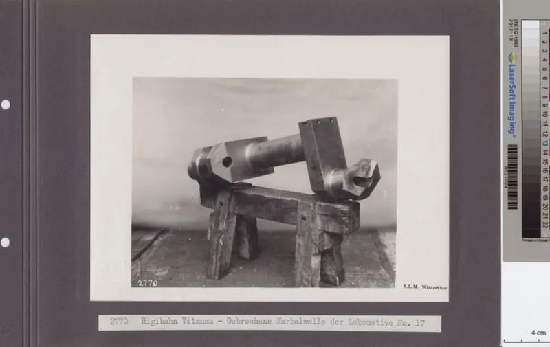 Vitznau- Rigi -Bahn, Kurbelwelle gebrochen H 2/3, Baujahr 1925, Betriebsnummer 17, Fabriknummer 3043, Ordre 5745 (ca. 1930)