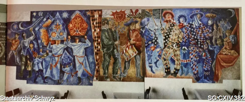Brauchtum-Wandbild im Saal Hotel Rigi Kulm, Rigi (1973 - 1976)