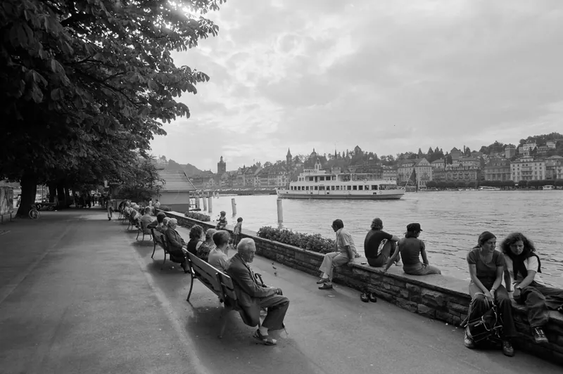 Lucerne, flooding at the quay, MS "Rigi" (20.07.1975)