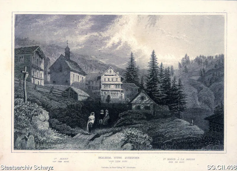 Kapelle Maria zum Schnee und Umgebung Rigi Klösterli (ca. 1830)